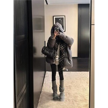 中長款連帽羽絨服女冬季抗寒2025新款90白鴨絨廓形韓系高級感外套
