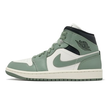 Nike 休閒鞋 Wmns Air Jordan 1 Mid 女鞋 男鞋 苔綠 黑 AJ1 中筒 BQ6472-130
