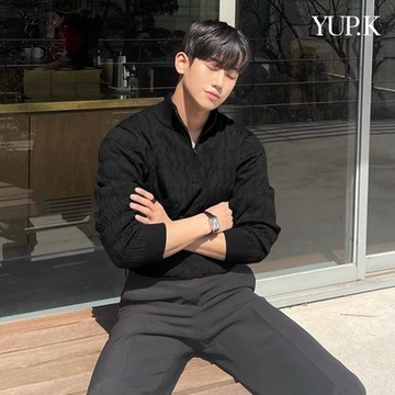 YUP.K 半高領慵懶感針織上衣(KDTQ-B137)