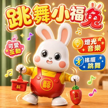 台灣出貨🎨電動小兔子 哄娃神器 兒童玩具 跳舞玩具 玩具機器人 電動小福兔 跳舞兔子 聲光玩具 音樂玩具 早教玩具 兔子