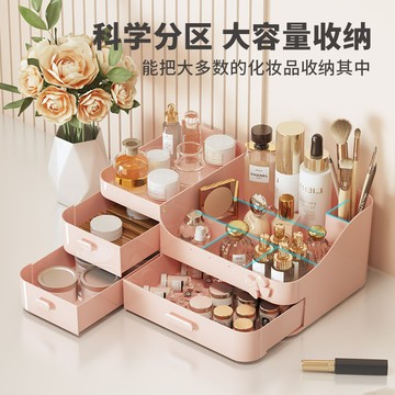 臺灣/✨化妝品收納 化妝收納櫃抽屜式化妝收納盒梳妝臺桌面護膚品口紅水乳面膜抽屜式多格整理盒