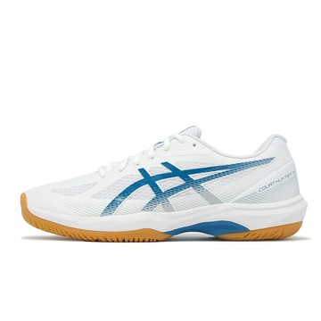 Asics 羽球鞋 Court Hunter FF 男鞋 女鞋 白 藍 膠底 室內運動 羽排鞋 亞瑟士 1071A111102