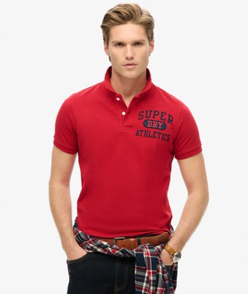 Superdry Men's Superstate Polo Shirt Red Size: M