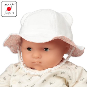 akachan honpo - 嬰幼兒鬱金香帽-動物耳朵-米白色