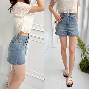 【HARPER】小開衩復古牛仔短褲 | 現貨 牛仔短褲 褲子 短褲 丹寧【PNE52226J】