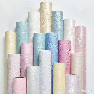 牆紙自粘臥室溫馨牆面裝飾牆貼防水防潮可擦洗壁紙純白色牆壁貼紙