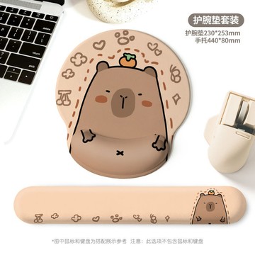 滑鼠墊🎀 護腕鼠標墊胖胖卡皮巴拉硅膠手托辦公加厚手腕墊3D立體預防鼠標手 辦公桌墊 鼠標墊