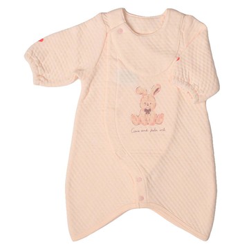 akachan honpo - 長袖舒適連身衣-粉紅色1 (50~60cm)