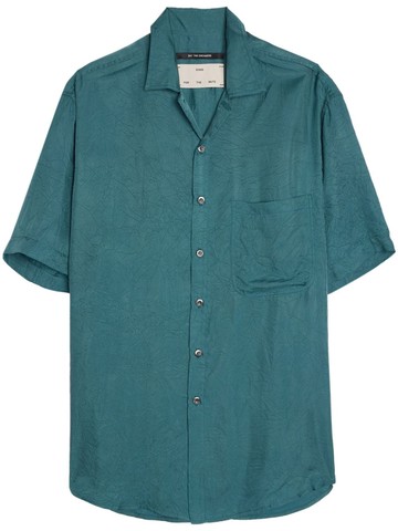 Song For The Mute - crinkled cotton shirt - men - Cotton - 52 - Blue