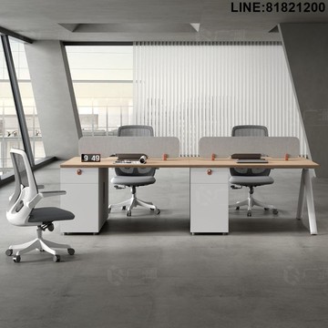 職員桌 辦公桌 員工位 財務桌 免運 開發票 廣東佛山辦公家具 單人簡約雙人員工工位財務辦公桌椅組合4人位 支持訂製