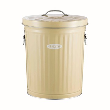 日本 OBAKETSU 手工製垃圾桶 33L(贈垃圾袋環)象牙色