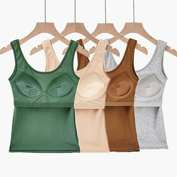 【防走光聚攏】吊帶背心 打底背心 一體文胸 美背吊帶 內搭背心 帶胸墊設計 收副乳上託 純棉透氣 夏季內搭必備