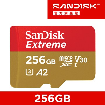 SanDisk Extreme microSDXC UHS-I (V30)(A2)256GB 記憶卡 (公司貨) 190MB/s