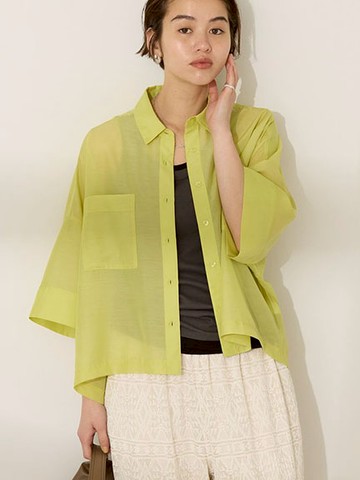 雙口袋透明短袖襯衫(0H000048600) - AMERICAN HOLIC