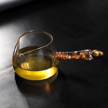 水晶金箔側把茶壺耐高溫玻璃壺過濾泡茶壺養生壺煮茶器花茶壺套裝