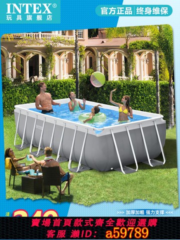 【台灣公司 可打統編】INTEX兒童充氣游泳池加厚家用成人大型家庭戶外折疊戲水池超大號