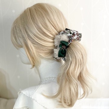 聖誕絨蝴蝶結髮夾 大腸圈 髮圈 抓夾髮梳 香蕉夾鯊魚夾邊夾馬尾夾