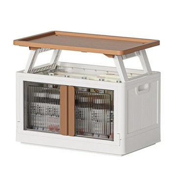 【台灣現貨】戶外大容量摺疊收納箱 車載雜物儲物箱衣物 免安裝露營收納箱 升級款 箱桌「2合1」收納箱