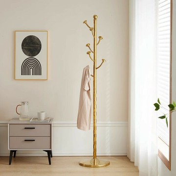 【含稅/免運】 衣架落地臥室不銹鋼衣服收納架子輕奢單桿立式簡約現代鐵藝衣帽架