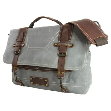 GoRetro 真皮油蠟側背包 wMB-102  深灰色  48 × 13 × 32cm