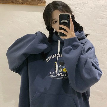 加絨加厚衛衣男女 秋冬衛衣 寬鬆連帽衛衣 冬季衛衣 百搭衛衣 帽t 大學t 韓版衛衣 潮流上衣 女裝