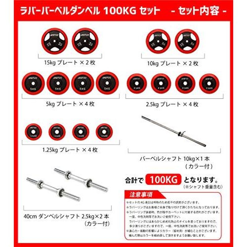 IROTEC (アイロテック) ラバー バーベル ダンベル 100KGセット 安心の