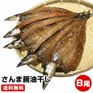 1尾約90g 脂のり抜群★さんま醤油干し8尾★送料無料(一部地域を除く) 北海道