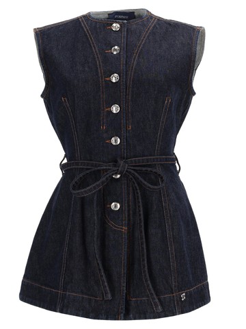 sportmax denim sleeveless top