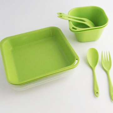 Truvii｜蘋果綠抗菌餐具組( 附網袋 )