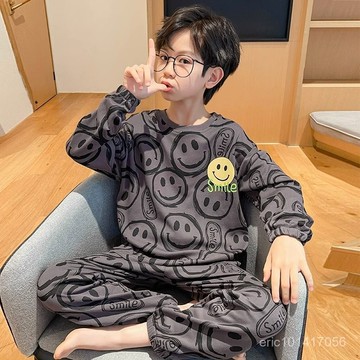 台灣出貨 兒童睡衣 兒童秋季睡衣 小學生可愛家居服 男童睡衣 兒童長袖套裝家居服 大童男孩卡通睡衣 兒童秋天睡衣