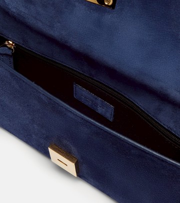 DeMellier Vancouver leather-trimmed suede clutch
