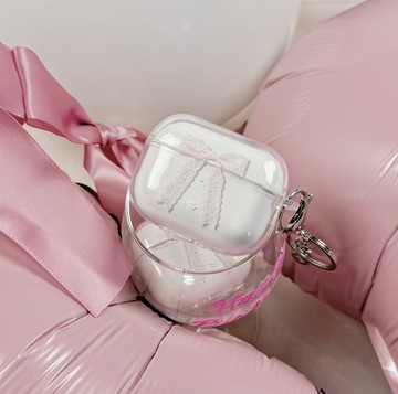 透明款AirPods保護殻【The Pink Lace Ribbon Party】