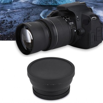 52mm 0.45x廣角通用宏觀鏡頭優質質量DSLR數碼相機黑色