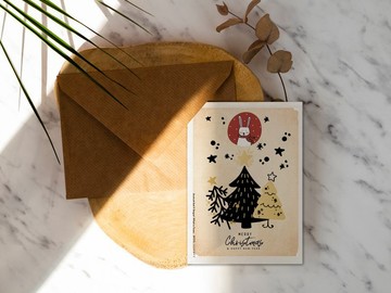 聖誕卡片_兔兔的耶誕夢境【CM18026】洛可可草莓 WELKIN明信片