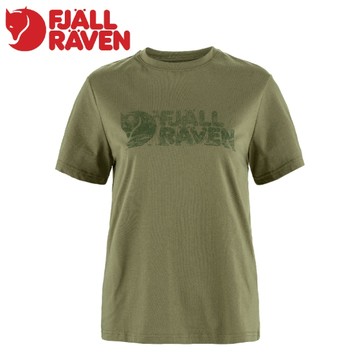 【Fjallraven 小狐狸 女 Lush Logo T-shirt T恤《綠》】F14600165/短T/短袖/圓領T/棉T