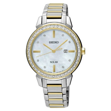 seiko SK037精工錶 CS V137-0CV0K(SUT328P1) 施華洛世奇水晶鑽錶 / 黃 32.1mm｜樂天領券現折★全館特惠中★指定刷卡回饋10%