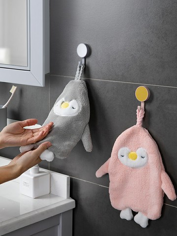 擦手巾掛式家用廚房衛生間擦手布吸水毛巾加厚搽手巾可愛擦手帕