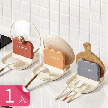 【荷生活】小熊造型穩固不倒廚房鍋蓋架 檯面立式獨立接水槽廚具置物架-1入組