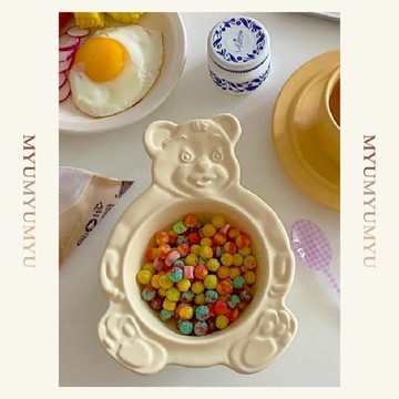 隔日到貨｜陶瓷碗盤組 泡麵碗 小熊碗 餐桌碗盤 日式餐具套裝 廚房餐盤組 居家碗盤餐具｜MYUMYU 沐慕家居 台灣