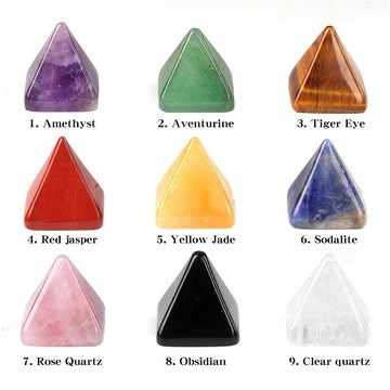 KJ- 1721-pyramid 20mm金字塔 天然紫水晶金字塔能量家居裝飾小擺件