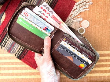 三邊拉鏈8卡位+零錢位短銀包 好好縫 皮革DIY材料包 刻字 錢包