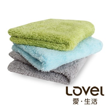 LOVEL 7倍強效吸水抗菌超細纖維方巾3入組(共9色)