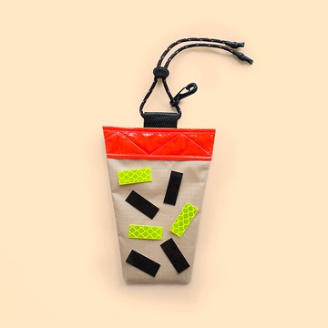 手作反光手搖飲-奶茶+仙草粉粿  夜間反光吊飾  安全上路