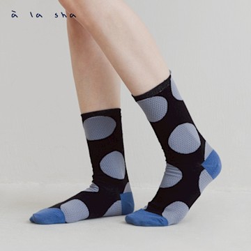 a la sha Q咪點點緹花長襪