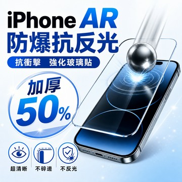 Rich3C【晶艷】超防爆 頂級AR降反射保護貼 iPhone17 16 15 14 13 promax 不反光 抗指紋