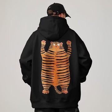 潮流連帽刷毛印花大學T 潮ins寬鬆刷毛款男港風青年連帽上衣 印花秋冬長T 加絨款情侶裝 帽T（DW2110)【壹號站】