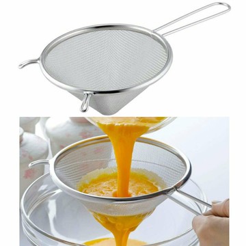 asdfkitty*日本製 下村企販 304不鏽鋼圓錐型濾網-大-液體不易溢出