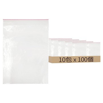 透明PE夾鏈袋 紅線  6號(120 x 170mm x 0.04)  100個  10包