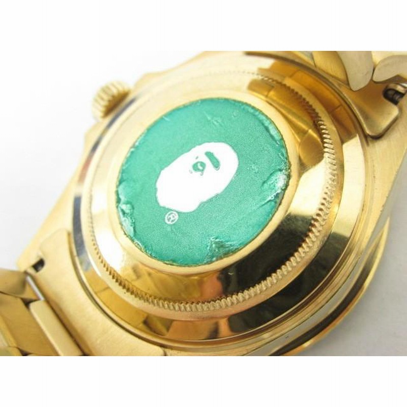 A BATHING APE アベイシングエイプ BAPEX ベイペックス 青 サルマリーナ GOLD 自動巻き腕時計 | LINEショッピング