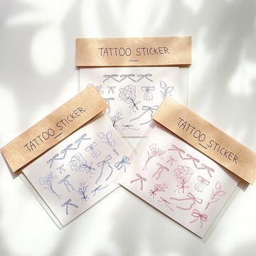 花束與緞帶 紋身貼紙